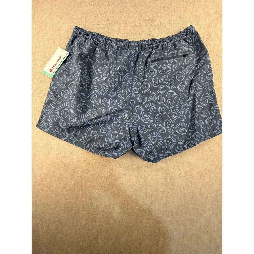 NWT Marmot Mens XL Blue Floral Sunburst Geometric Active Shorts